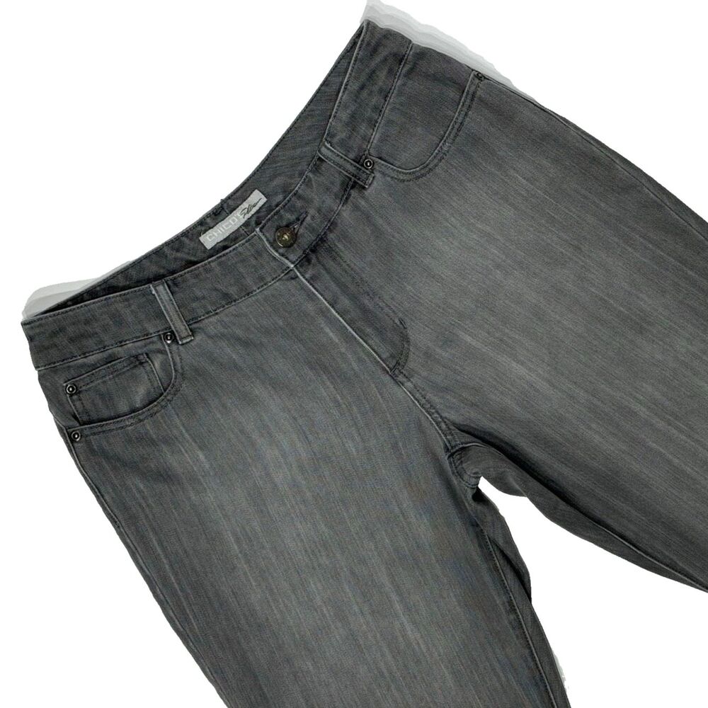Chico's Size 1.5 Platinum Ultimate Fit Slim Leg Dark Gray Jeans Women's US 10